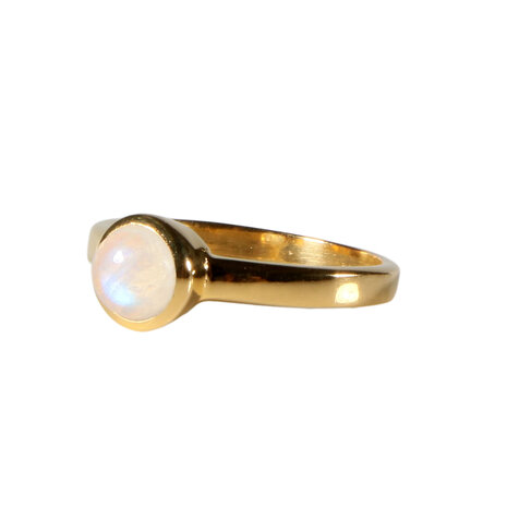 Gold filled ring maansteen (regenboog) maat 18 | rond 6 mm Gold filled ring maansteen (regenboog) maat 18 | rond 6 mm