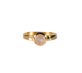 Gold filled ring rozenkwarts maat 17 | rond facet 6 mm Gold filled ring rozenkwarts maat 17 | rond facet 6 mm