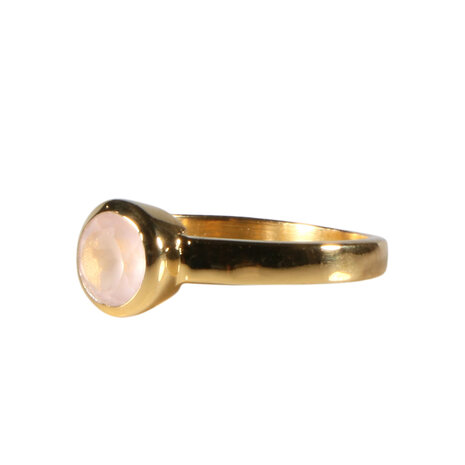 Gold filled ring rozenkwarts maat 18 | rond facet 6 mm Gold filled ring rozenkwarts maat 18 | rond facet 6 mm