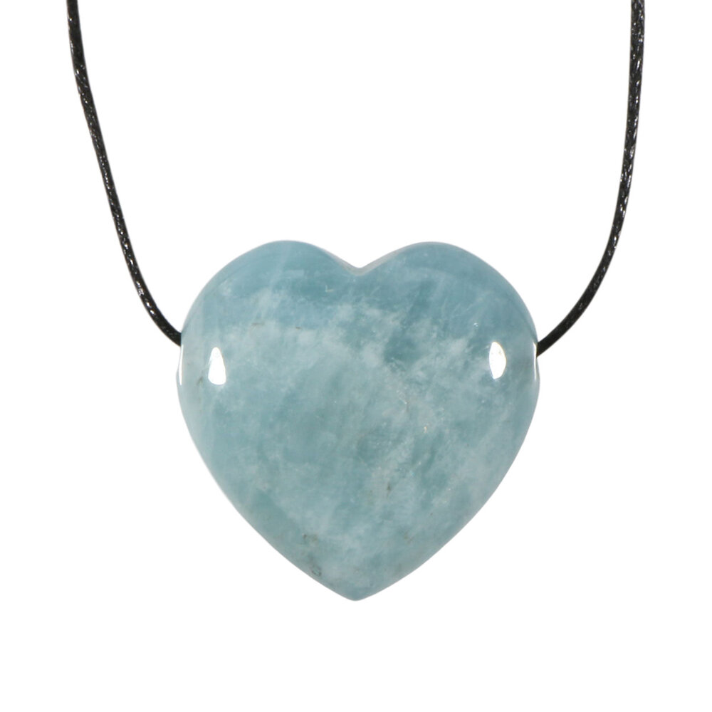 Aquamarijn hanger hart doorboord Aquamarijn hanger hart doorboord