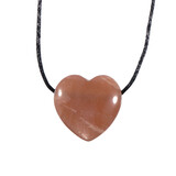 Maansteen (roze) hanger hart klein doorboord