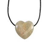 Maansteen hanger hart klein doorboord