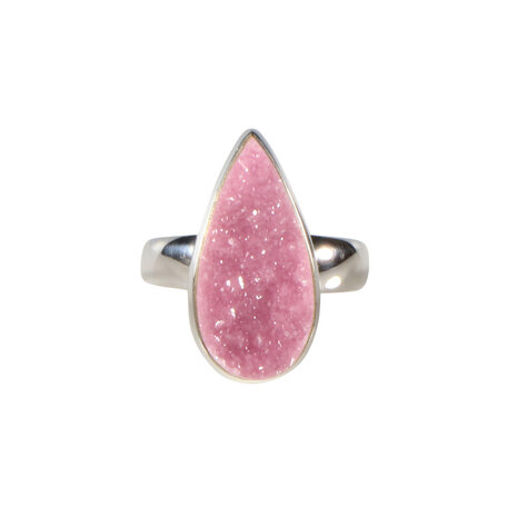 Zilveren ring calciet (cobalto) maat 19 (verstelbaar) | druppel ruw 2,2 x 1 cm Zilveren ring calciet (cobalto) maat 19 (verstelbaar) | druppel ruw 2,2 x 1 cm