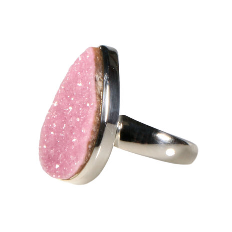 Zilveren ring calciet (cobalto) maat 19 (verstelbaar) | druppel ruw 2,2 x 1 cm Zilveren ring calciet (cobalto) maat 19 (verstelbaar) | druppel ruw 2,2 x 1 cm