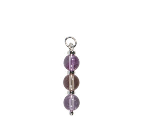 Zilveren hanger ametrien | 3 bolletjes Zilveren hanger ametrien | 3 bolletjes