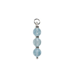Zilveren hanger aquamarijn | 3 bolletjes Zilveren hanger aquamarijn | 3 bolletjes