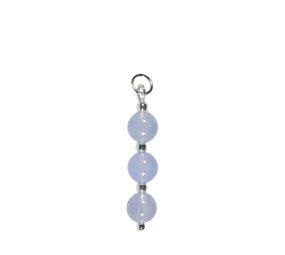 Zilveren hanger chalcedoon | 3 bolletjes Zilveren hanger chalcedoon | 3 bolletjes