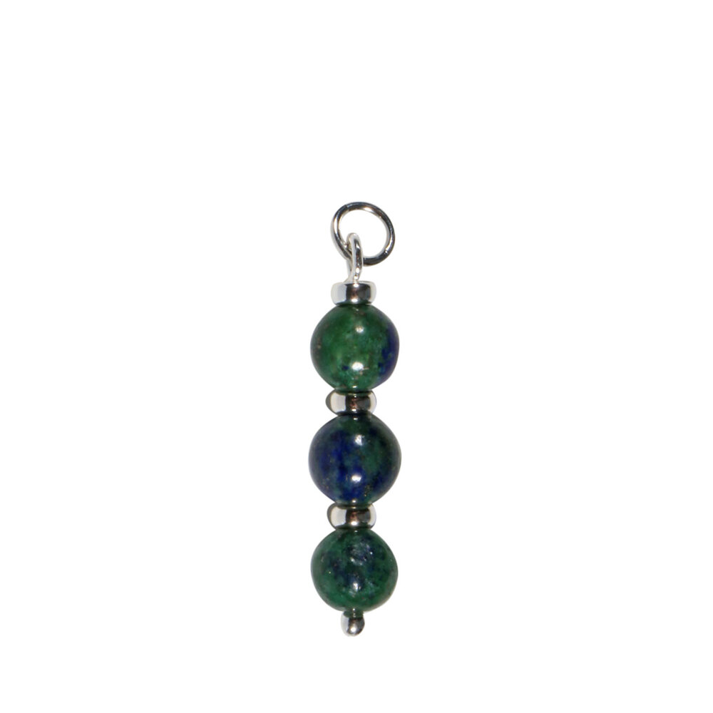 Zilveren hanger chrysocolla | 3 bolletjes Zilveren hanger chrysocolla | 3 bolletjes