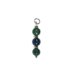 Zilveren hanger chrysocolla | 3 bolletjes Zilveren hanger chrysocolla | 3 bolletjes