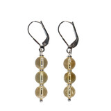 Zilveren oorbellen citrien | 3 bolletjes