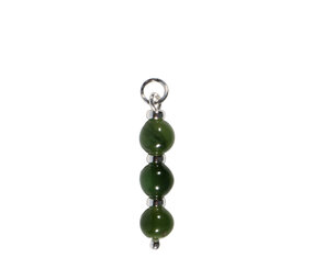 Zilveren hanger jade | 3 bolletjes Zilveren hanger jade | 3 bolletjes