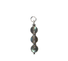 Zilveren hanger labradoriet | 3 bolletjes Zilveren hanger labradoriet | 3 bolletjes