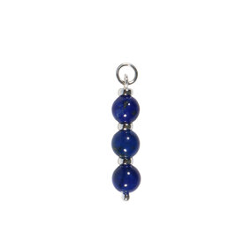 Zilveren hanger lapis lazuli A-kwaliteit | 3 bolletjes Zilveren hanger lapis lazuli A-kwaliteit | 3 bolletjes