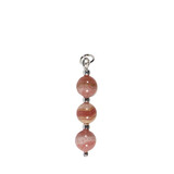 Zilveren hanger rhodochrosiet | 3 bolletjes Zilveren hanger rhodochrosiet | 3 bolletjes