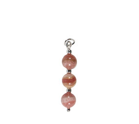 Zilveren hanger rhodochrosiet | 3 bolletjes Zilveren hanger rhodochrosiet | 3 bolletjes