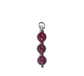 Zilveren hanger robijn | 3 bolletjes Zilveren hanger robijn | 3 bolletjes