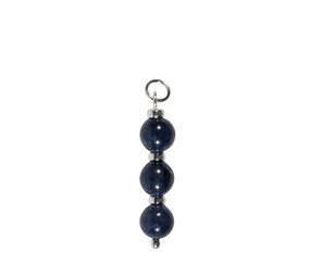 Zilveren hanger saffier | 3 bolletjes Zilveren hanger saffier | 3 bolletjes