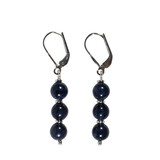 Zilveren oorbellen saffier | 3 bolletjes Zilveren oorbellen saffier | 3 bolletjes