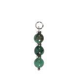 Zilveren hanger smaragd | 3 bolletjes Zilveren hanger smaragd | 3 bolletjes