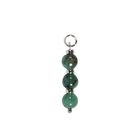 Zilveren hanger smaragd | 3 bolletjes Zilveren hanger smaragd | 3 bolletjes