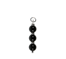 Zilveren hanger toermalijn (zwart) | 3 bolletjes Zilveren hanger toermalijn (zwart) | 3 bolletjes