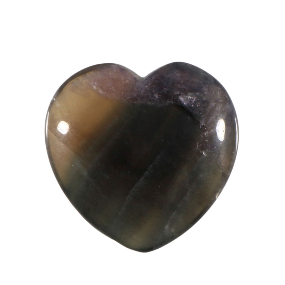 Fluoriet (regenboog) edelsteen hart 4 cm