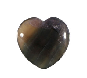 Fluoriet (regenboog) edelsteen hart 4 cm