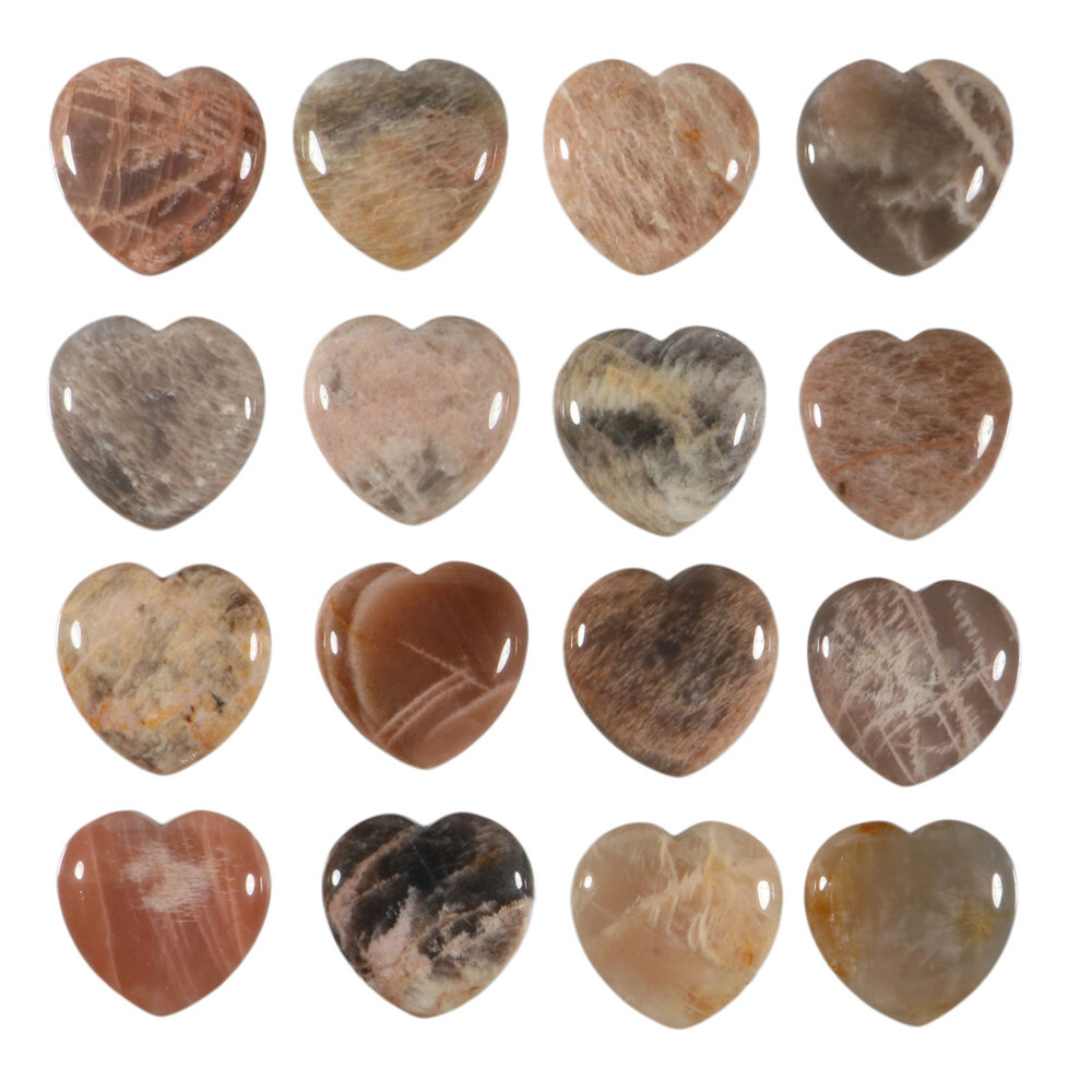 Maansteen edelsteen hart 4 cm