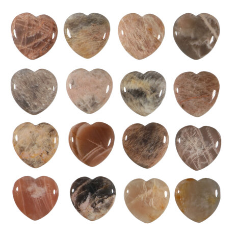 Maansteen edelsteen hart 4 cm