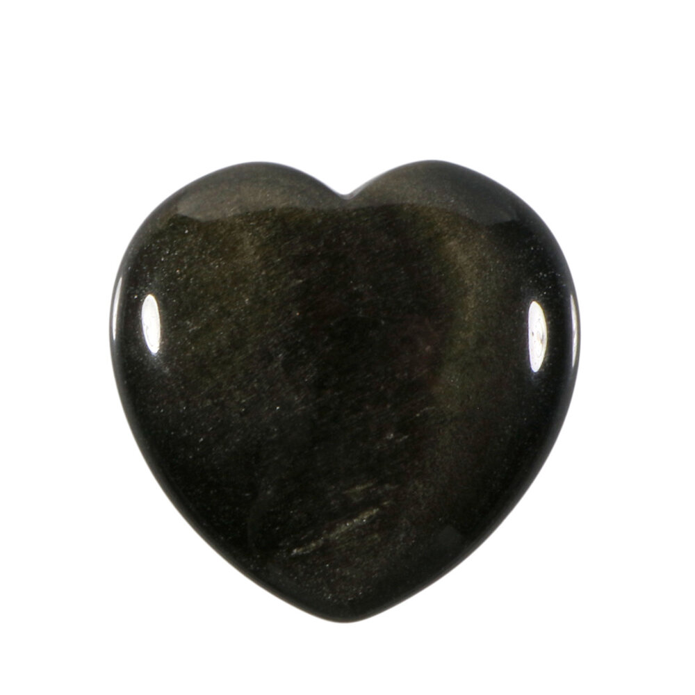 Goud obsidiaan edelsteen hart 4 cm