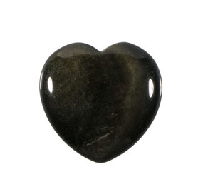 Goud obsidiaan edelsteen hart 4 cm