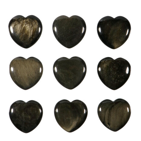 Goud obsidiaan edelsteen hart 4 cm