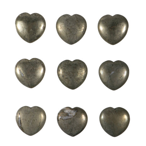 Pyriet edelsteen hart 3 cm Pyriet edelsteen hart 3 cm