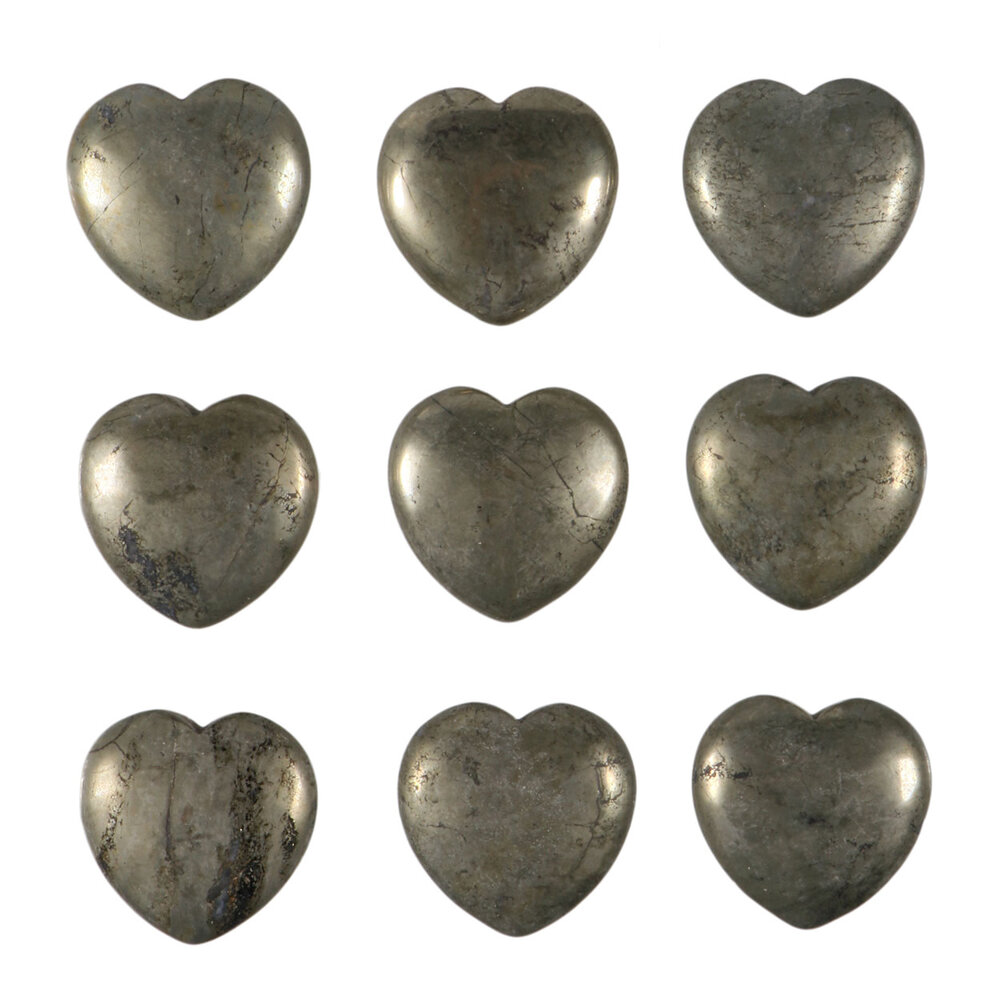 Pyriet edelsteen hart 4 cm