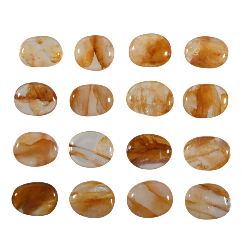 Golden healer (limonietkwarts) steen plat gepolijst klein Golden healer (limonietkwarts) steen plat gepolijst klein