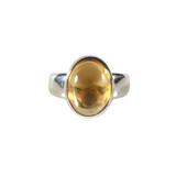 Zilveren ring citrien maat 17 1/4 | ovaal 1,4 x 1 cm