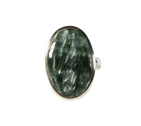 Zilveren ring serafiniet maat 17 3/4 (verstelbaar) | ovaal 2,6 x 1,6 cm Zilveren ring serafiniet maat 17 3/4 (verstelbaar) | ovaal 2,6 x 1,6 cm