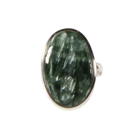 Zilveren ring serafiniet maat 17 3/4 (verstelbaar) | ovaal 2,6 x 1,6 cm Zilveren ring serafiniet maat 17 3/4 (verstelbaar) | ovaal 2,6 x 1,6 cm