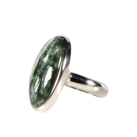 Zilveren ring serafiniet maat 17 3/4 (verstelbaar) | ovaal 2,6 x 1,6 cm Zilveren ring serafiniet maat 17 3/4 (verstelbaar) | ovaal 2,6 x 1,6 cm