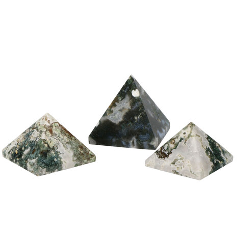 Mosagaat piramide 4,3 tot 4,8 cm Mosagaat piramide 4,3 tot 4,8 cm