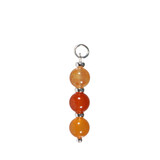 Zilveren hanger carneool | 3 bolletjes Zilveren hanger carneool | 3 bolletjes