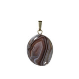 Agaat (Botswana) hanger ovaal met 14k gouden oogje Agaat (Botswana) hanger ovaal met 14k gouden oogje