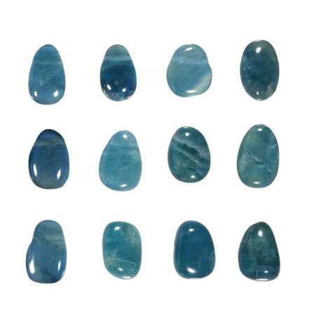 Fluoriet (blauw) hanger doorboord