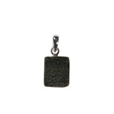 Zilveren hanger moldaviet | vierkant ruw 1,6 x 1,3 cm Zilveren hanger moldaviet | vierkant ruw 1,6 x 1,3 cm