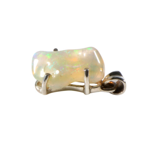 Zilveren hanger opaal (edel) | gezet 1,6 x 0,9 cm