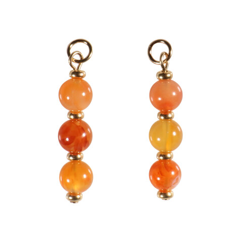 Gold filled hanger carneool | 3 bolletjes Gold filled hanger carneool | 3 bolletjes