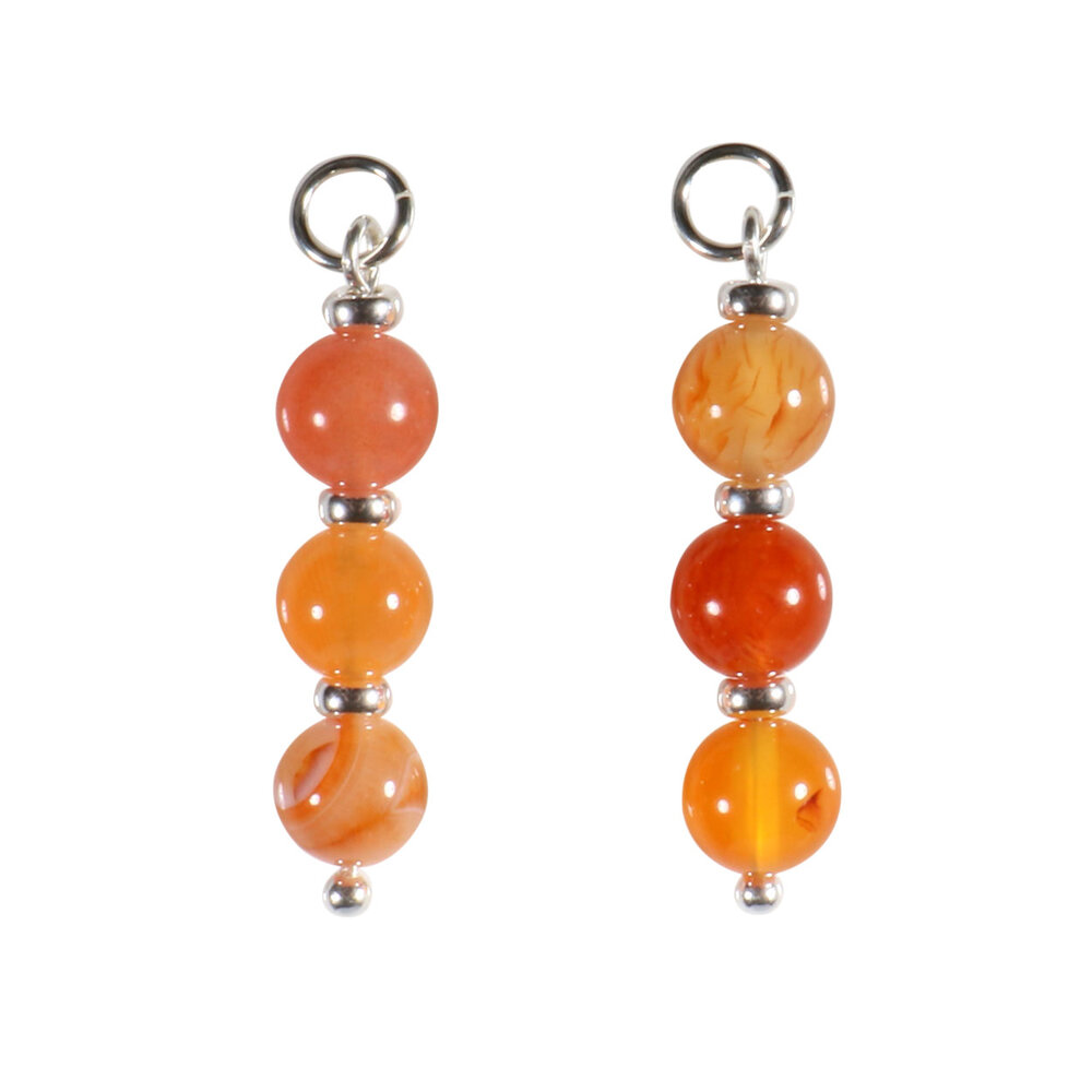 Zilveren hanger carneool | 3 bolletjes Zilveren hanger carneool | 3 bolletjes