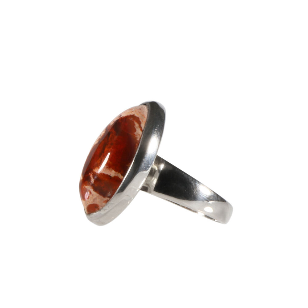 Zilveren ring opaal (vuur) maat 18 (verstelbaar) | markies 2,1 x 1 cm Zilveren ring opaal (vuur) maat 18 (verstelbaar) | markies 2,1 x 1 cm