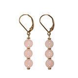 Gold filled oorbellen morganiet | 3 bolletjes Gold filled oorbellen morganiet | 3 bolletjes