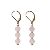 Gold filled oorbellen rozenkwarts | 3 bolletjes Gold filled oorbellen rozenkwarts | 3 bolletjes